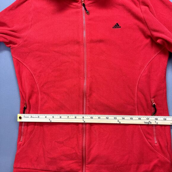 ADIDAS Men's Full Zip Jacket Size XL Cozy Fleece Red Athleisure Sports - Picture 6 of 14